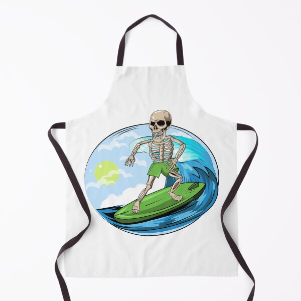Item preview, Surfer skeleton on a wave with a summer beach landscape designed and sold by Joncasmiart.