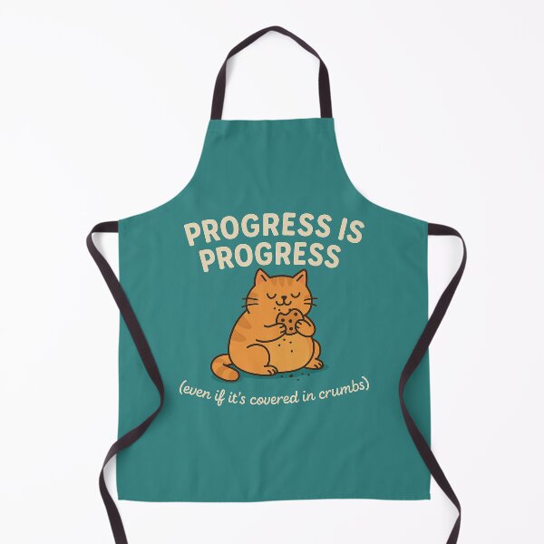 Item preview, Progress is Progress – Fat Cat with Cookie (Even If It’s Covered in Crumbs) designed and sold by Studio Reverie.