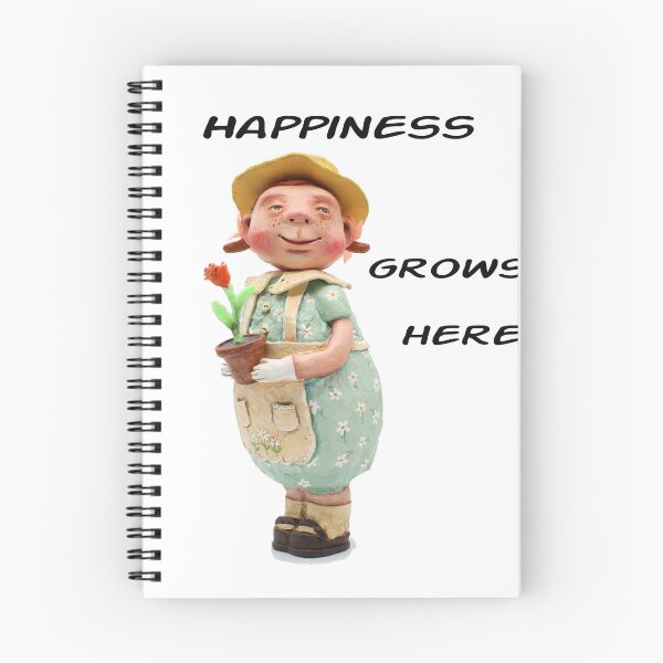 Item preview, Happiness Grows Here – Cute Gardener Doll Floral Design designed and sold by NatalieVerveArt.