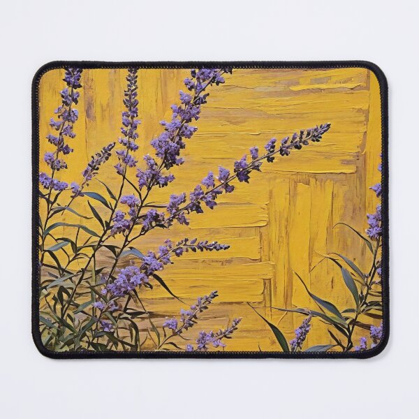 Item preview, Lavender Silhouettes on Golden Brushstroke Canvas designed and sold by ColorMotionArt.