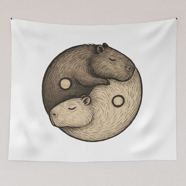 Item preview, Yin Yang Capybaras – Balance in Chill designed and sold by Capybarastore_77.