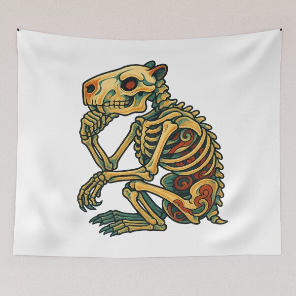 Item preview, Capybara Skeleton – Think Hard, Live Harder designed and sold by Capybarastore_77.