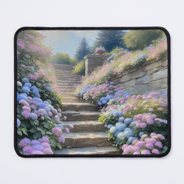 Item preview, Hydrangea Garden Pathway – Dreamy Floral Staircase designed and sold by ColorMotionArt.