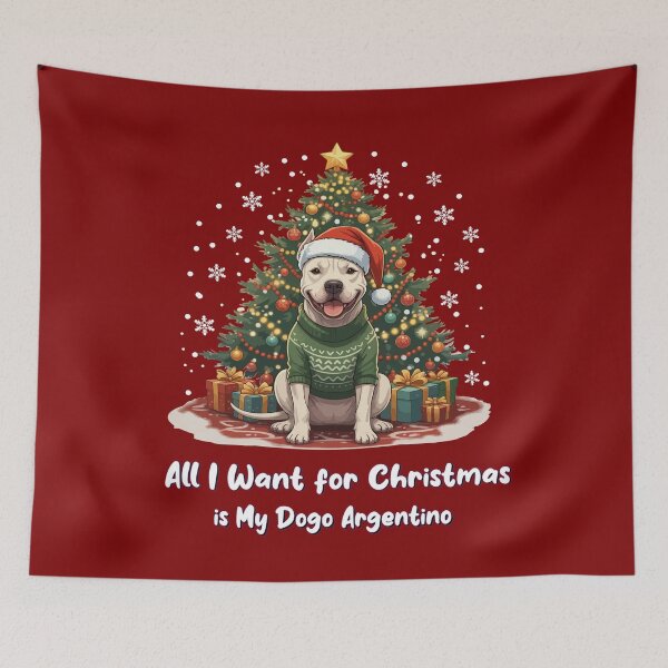 Item preview, All I Want for Christmas Is My Dogo Argentino – Holiday Dog designed and sold by The Real Life Symphony.