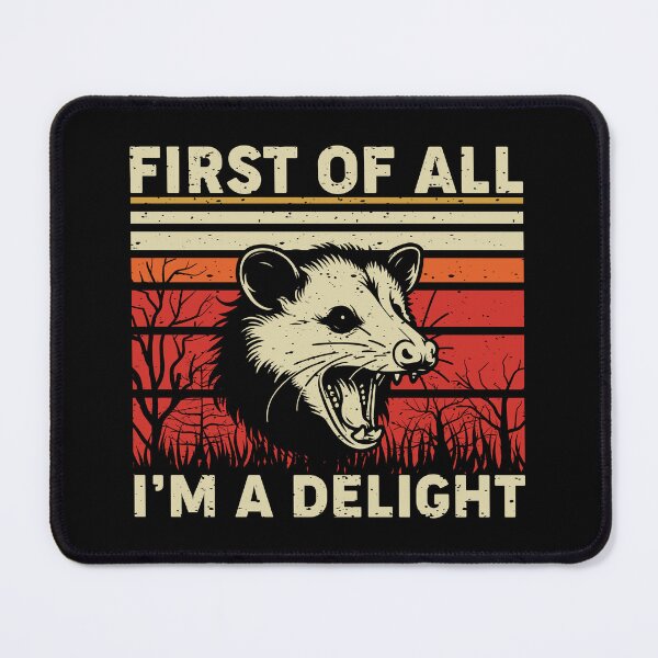 Item preview, First of All I Am Delighted Opossum Shirt – Funny Retro Possum Meme Tee designed and sold by LessIsLoud.