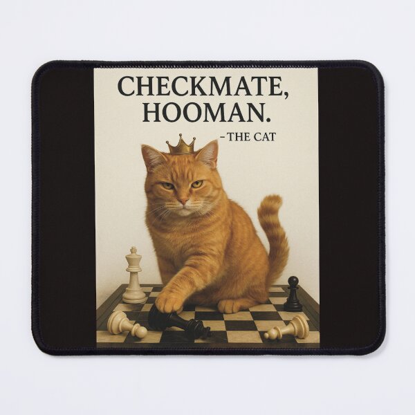 Item preview, Checkmate, Hooman – Funny Cat Chess Shirt designed and sold by MadSnail-Design.