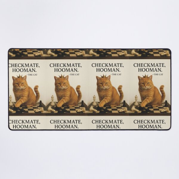 Item preview, Checkmate, Hooman – Funny Cat Chess Shirt designed and sold by MadSnail-Design.