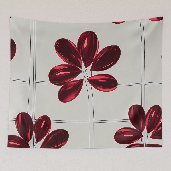 Item preview, Minimalist Ruby Floral Pattern – Elegant Modern Print designed and sold by Dino-Lune.