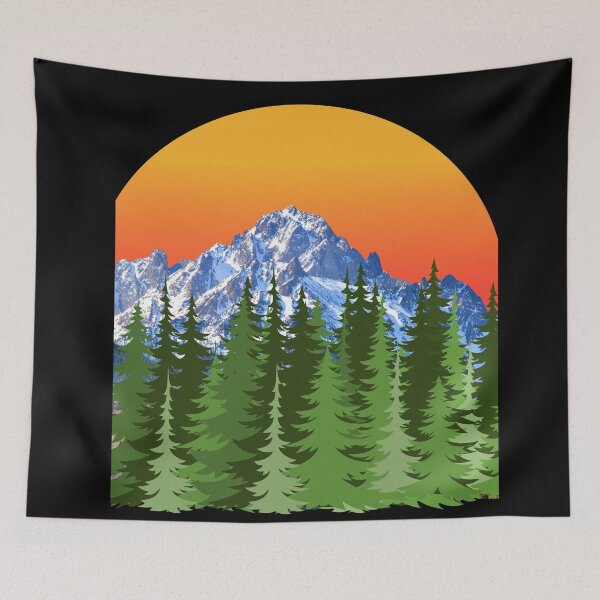 Item preview, Retro Sunset Mountain Hiking designed and sold by Echo Aesthetics.