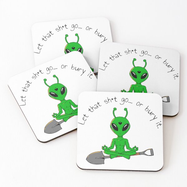 Item preview, We Come in Shovels – Zen Alien Illustration designed and sold by juliana paula.