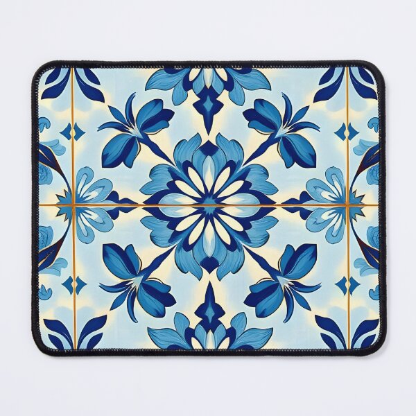 Item preview, Delicate Blues – Light Blue Floral Tile on Soft Blue Background designed and sold by EmeraldeaArt.