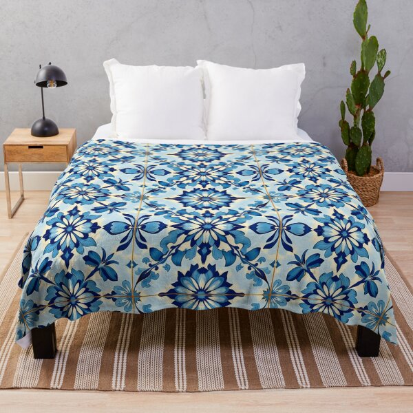 Item preview, Delicate Blues – Light Blue Floral Tile on Soft Blue Background designed and sold by EmeraldeaArt.