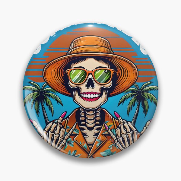 Item preview, Summer Vibes Skeleton – Retro Tropical Skull Girl Design designed and sold by Ladidia.