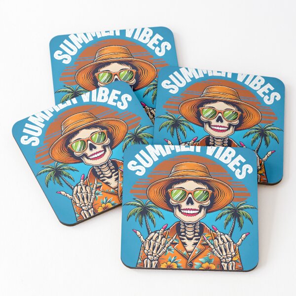 Item preview, Summer Vibes Skeleton – Retro Tropical Skull Girl Design designed and sold by Ladidia.