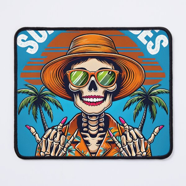Item preview, Summer Vibes Skeleton – Retro Tropical Skull Girl Design designed and sold by Ladidia.