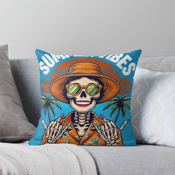 Item preview, Summer Vibes Skeleton – Retro Tropical Skull Girl Design designed and sold by Ladidia.