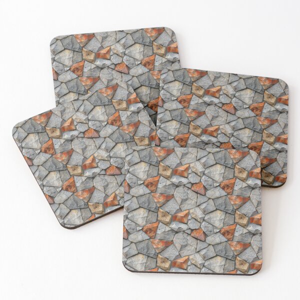 Item preview, Rough Cut Stone Wall with Terracotta Accents designed and sold by NTGUILTY.