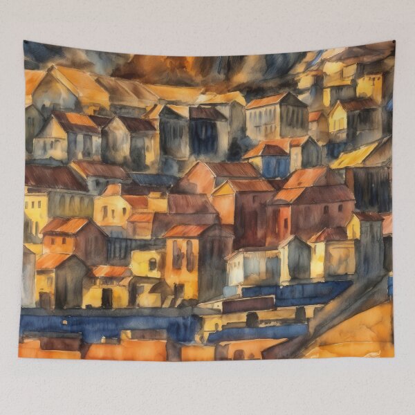 Item preview, Sunlit Village designed and sold by plugsnpixels.