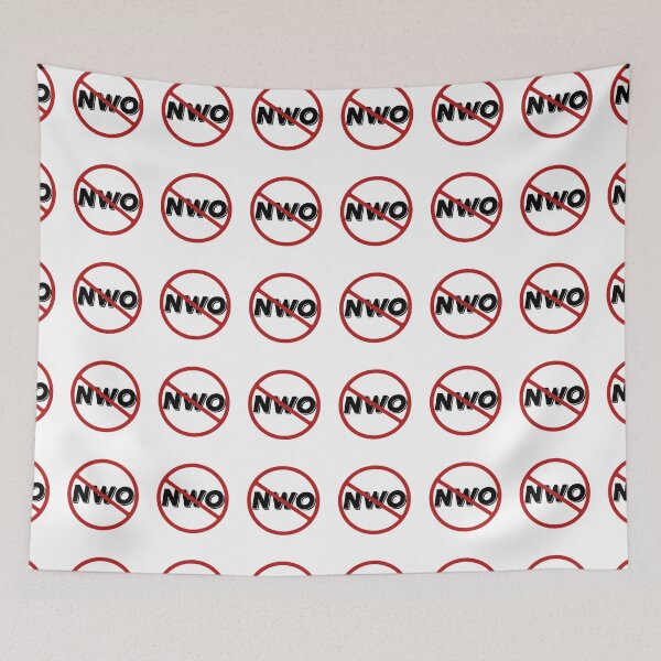 Item preview, Prohibited NWO Sign, Signage, Red Circle, New World Order designed and sold by AASparksDesigns.