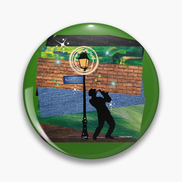 Item preview, Green Collage of Bourbon Street Musician 2 designed and sold by artbyomega.