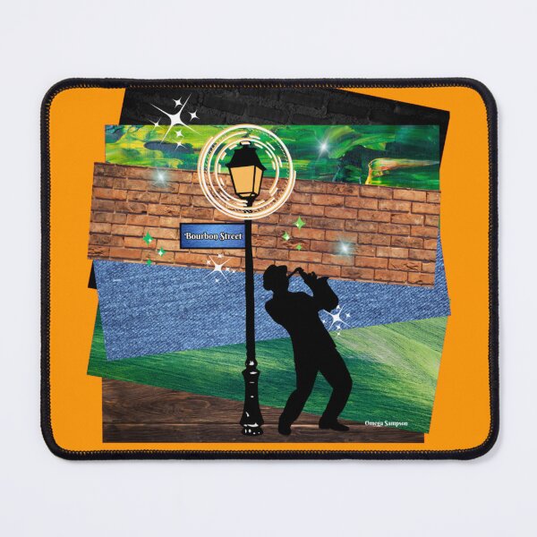 Item preview, Green Collage of Bourbon Street Musician 2 designed and sold by artbyomega.