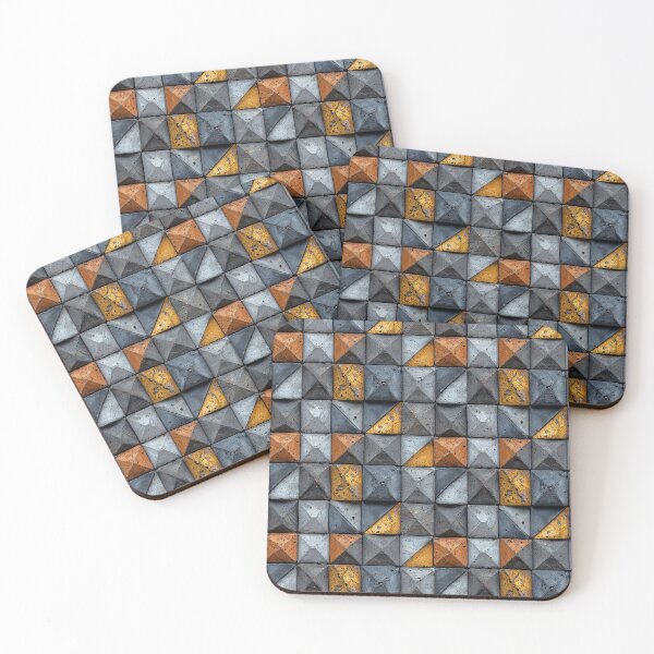 Item preview, Textured Concrete Pyramids with Rust Accents designed and sold by NTGUILTY.