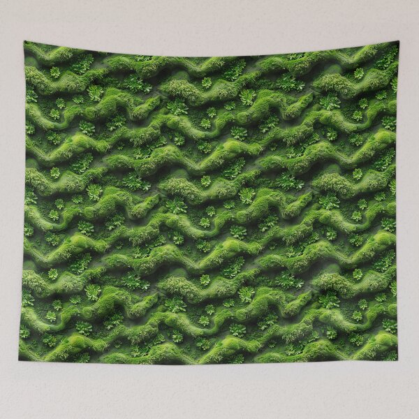 Item preview, Vibrant Green Textured Moss and Succulents designed and sold by NTGUILTY.
