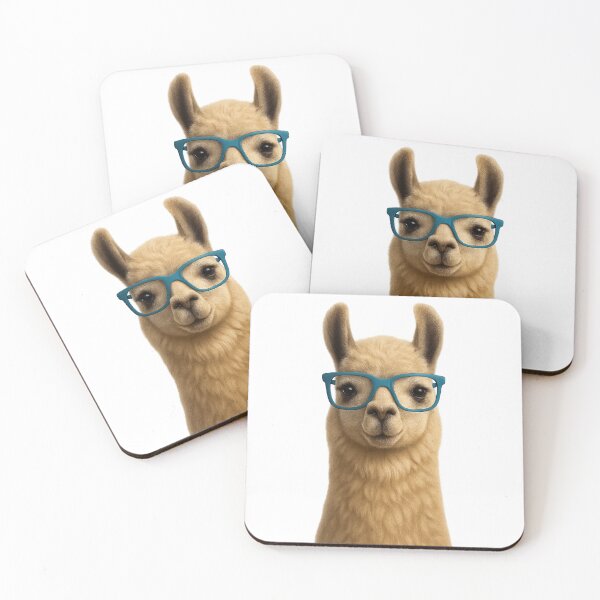 Item preview, Realistic Llama in Blue Glasses Drawing designed and sold by visualvibesss.