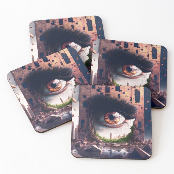 Item preview, Abstract Eye of Utopia – Surreal Vision in a Collapsing World designed and sold by EmeraldeaArt.