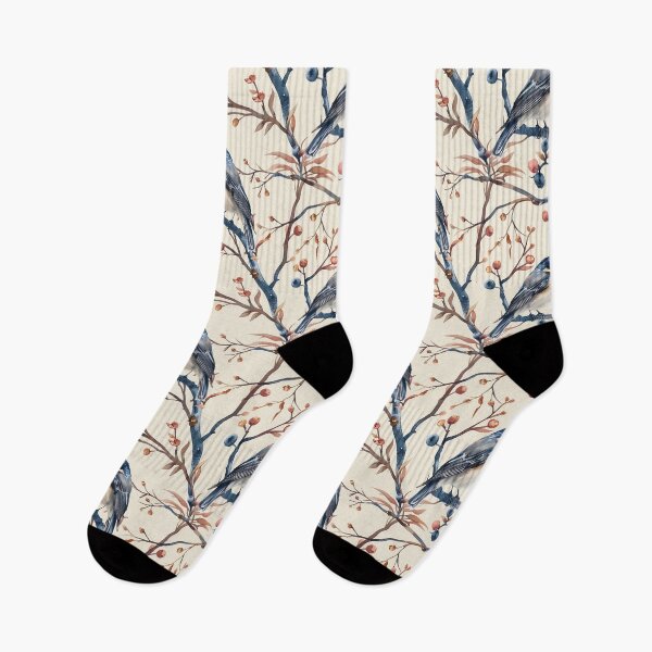 Item preview, Watercolor Birds on Branches with Blue Berries designed and sold by NTGUILTY.