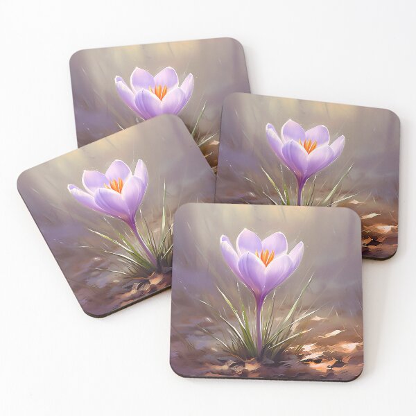 Item preview, First Light – Single Crocus in Spring Sunlight designed and sold by EmeraldeaArt.