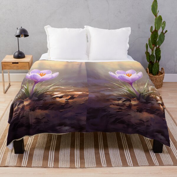 Item preview, First Light – Single Crocus in Spring Sunlight designed and sold by EmeraldeaArt.
