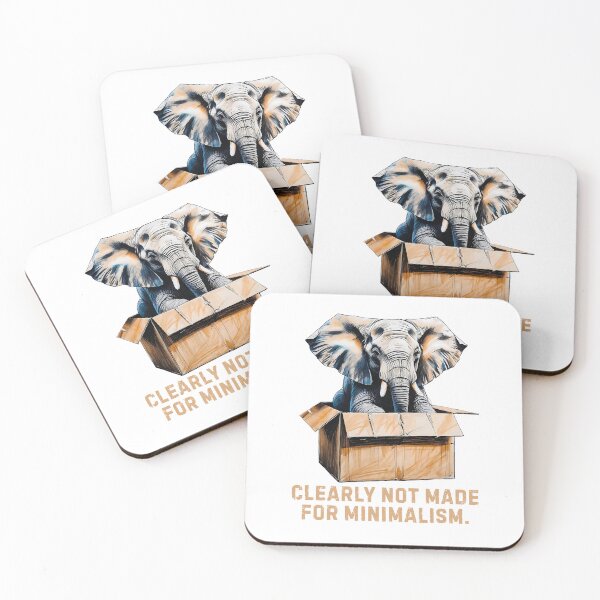 Item preview, Clearly Not Made for Minimalism – Funny Elephant in a Box Design designed and sold by Yuli Club.