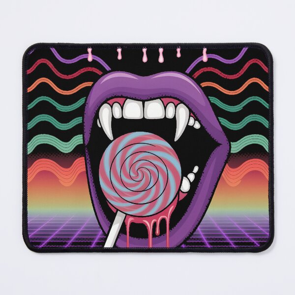 Item preview, Sweet Pain: Trippy Vampire Mouth Biting Neon Lollipop designed and sold by AV.