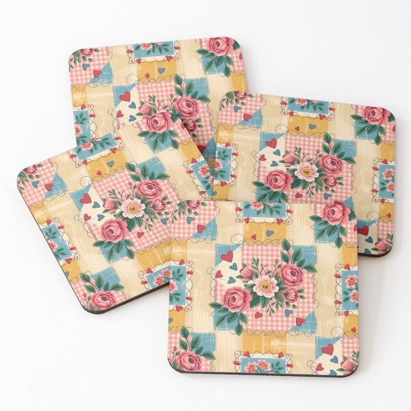 Item preview, Retro Cottagecore Patchwork Floral Seamless Pattern designed and sold by NotARealGrownUp.