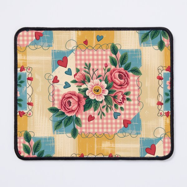 Item preview, Retro Cottagecore Patchwork Floral Seamless Pattern designed and sold by NotARealGrownUp.