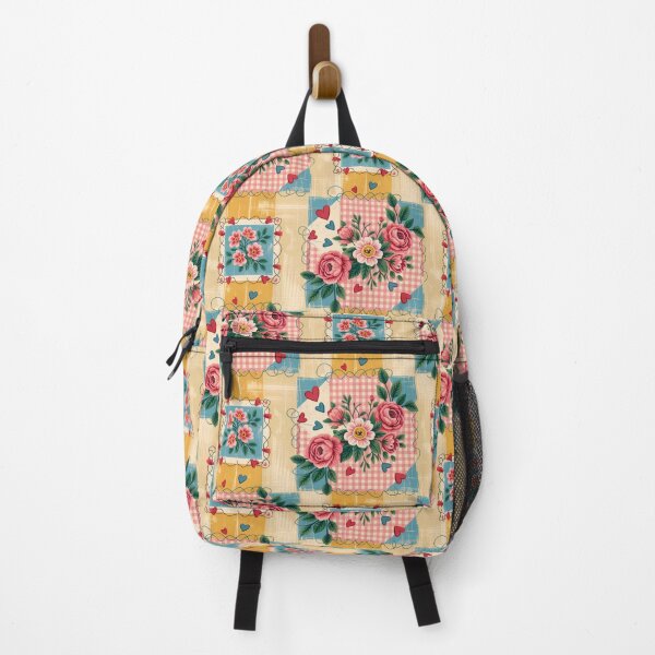 Item preview, Retro Cottagecore Patchwork Floral Seamless Pattern designed and sold by NotARealGrownUp.