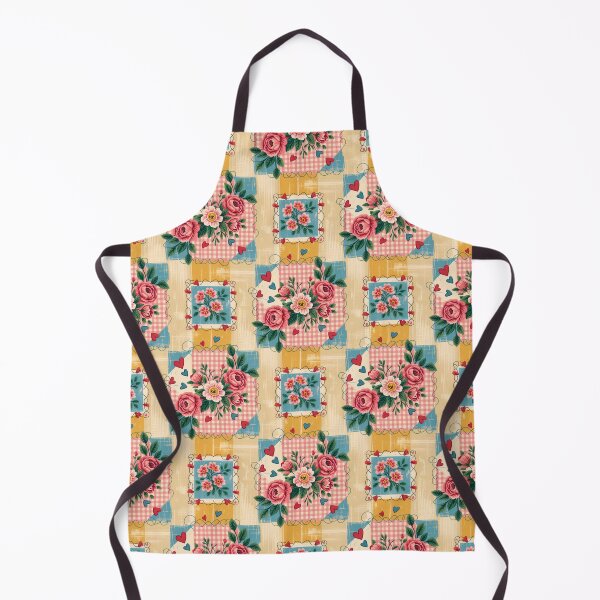 Item preview, Retro Cottagecore Patchwork Floral Seamless Pattern designed and sold by NotARealGrownUp.