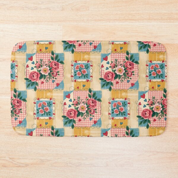 Item preview, Retro Cottagecore Patchwork Floral Seamless Pattern designed and sold by NotARealGrownUp.