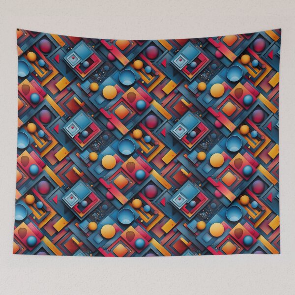 Item preview, Abstract Geometric Shapes with Red and Blue designed and sold by NTGUILTY.