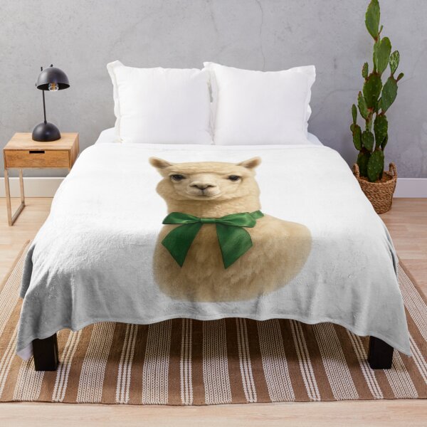 Item preview, Realistic Alpaca with Green Bow designed and sold by visualvibesss.