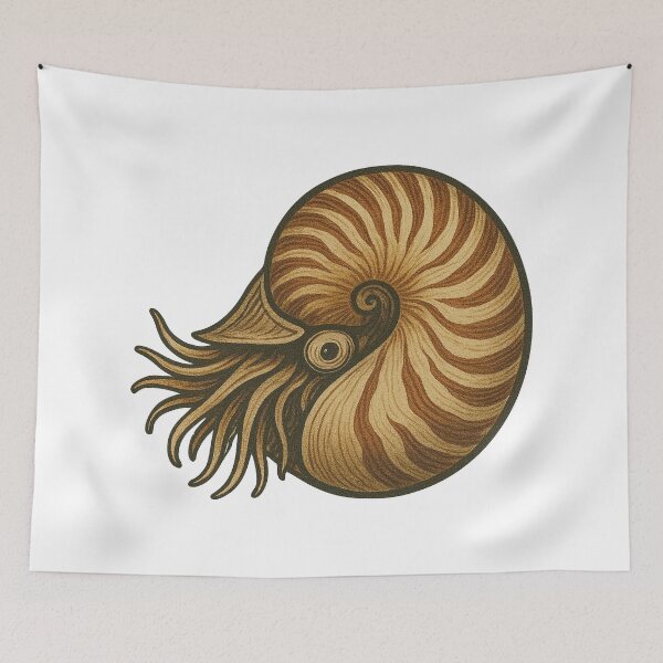 Item preview, Nautilus Shell Drawing – Prehistoric Ocean Cephalopod Design designed and sold by Vendeloc.