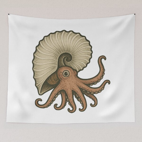 Item preview, Argonaut Octopus Art – Paper Nautilus Sea Creature Illustration designed and sold by Vendeloc.