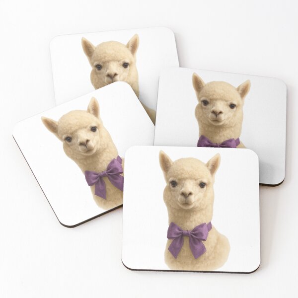 Item preview, Realistic Alpaca with Purple Bow designed and sold by visualvibesss.
