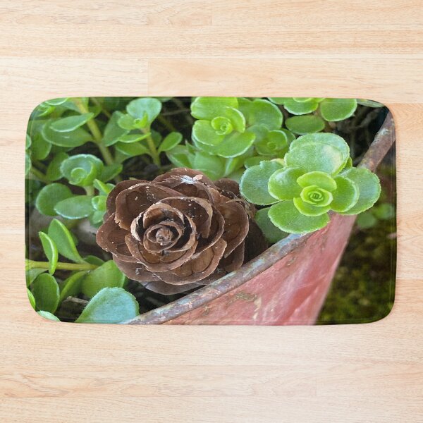 Item preview, Pine cone and succulents designed and sold by LoveHeartRocks.
