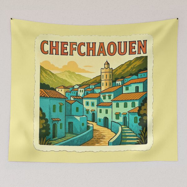 Item preview, Chefchaouen, Morocco - Blue City Vintage designed and sold by Myra365Art.