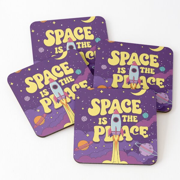 Item preview, Space Is The Place Retro Rocketship Galaxy Art designed and sold by -DEEWOLF-.