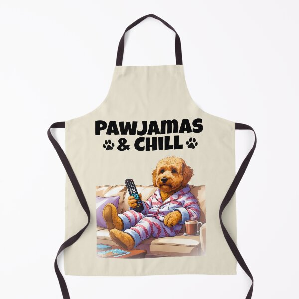 Item preview, Pawjamas & Chill – Cute Goldendoodle in Pajamas Watching TV Design designed and sold by Fredster1966.