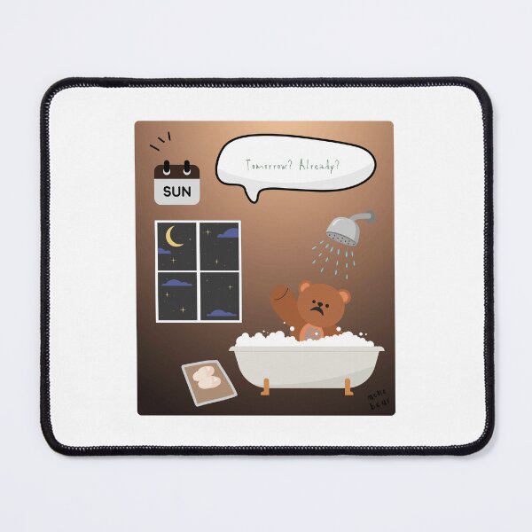 Item preview, Tomorrow? Already? | Mono Bear Weekly Mood Series ( Gradation Square Background ) designed and sold by mintmono-studio.