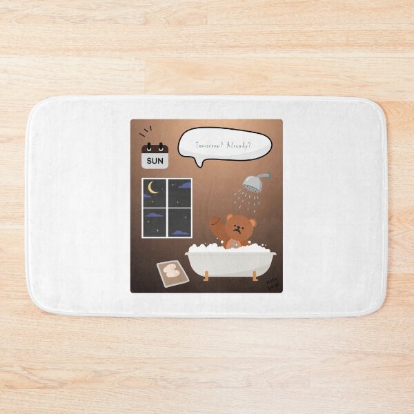 Item preview, Tomorrow? Already? | Mono Bear Weekly Mood Series ( Gradation Square Background )  designed and sold by mintmono-studio.